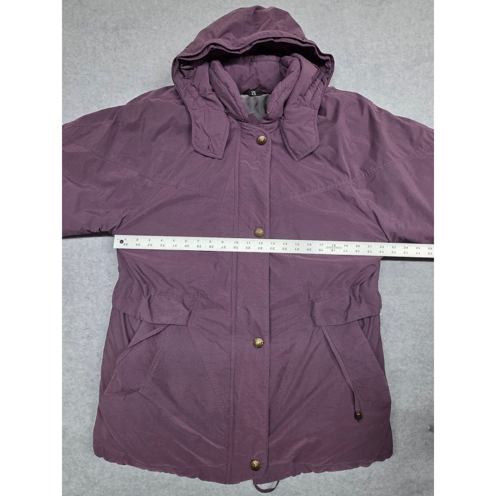 Yessica Women's Down Parka Coat Purple Hooded Long Winter Jacket 50% Down L/XL